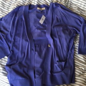 LOFT Blue Cardigan XXL NWT
